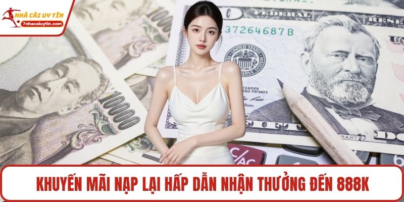 Khuyến mãi nạp lại hấp dẫn nhận thưởng đến 888K