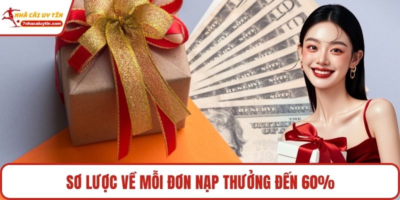 Sơ lược về mỗi đơn nạp thưởng đến 60%